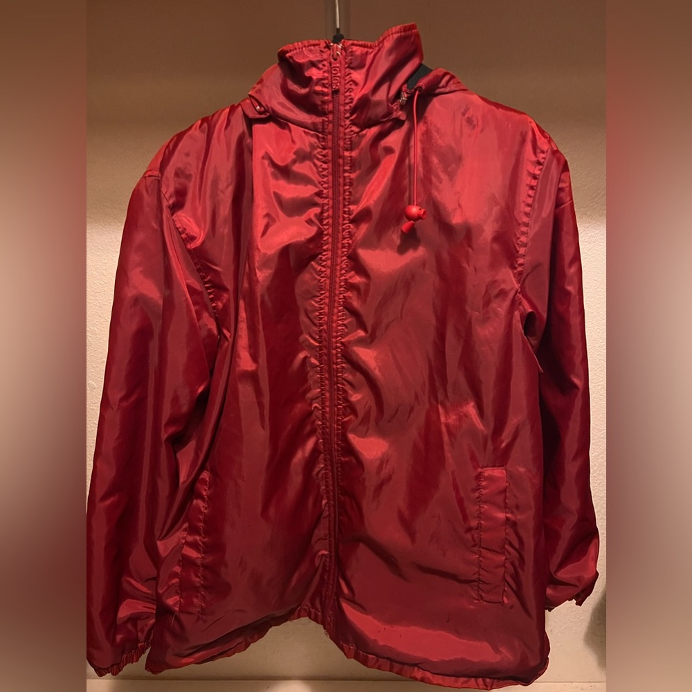 Red windbreaker